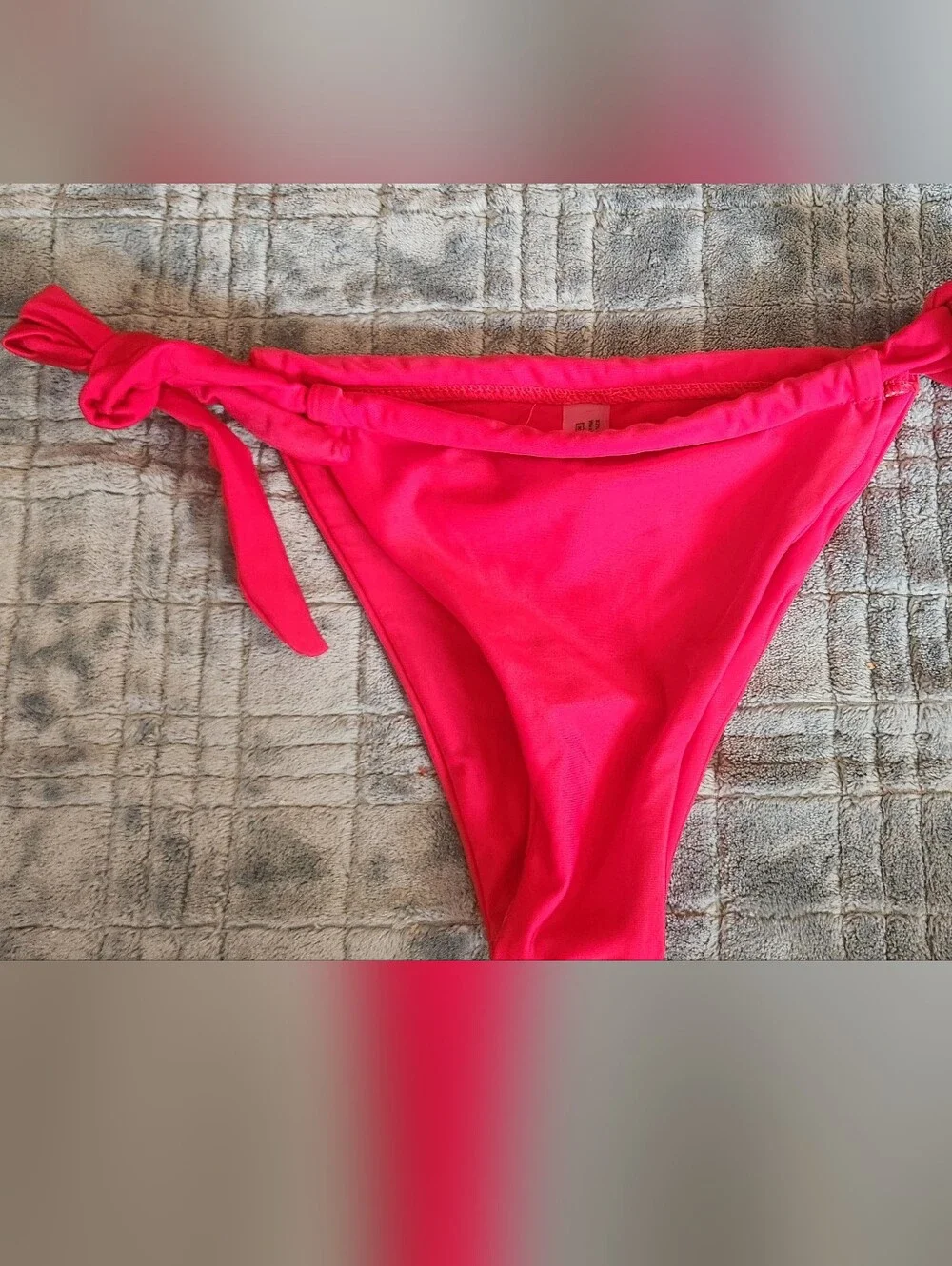Women's 3 Piece Red Swimsuit Triangle Halter Thong Bikini Set with Cover Up, S